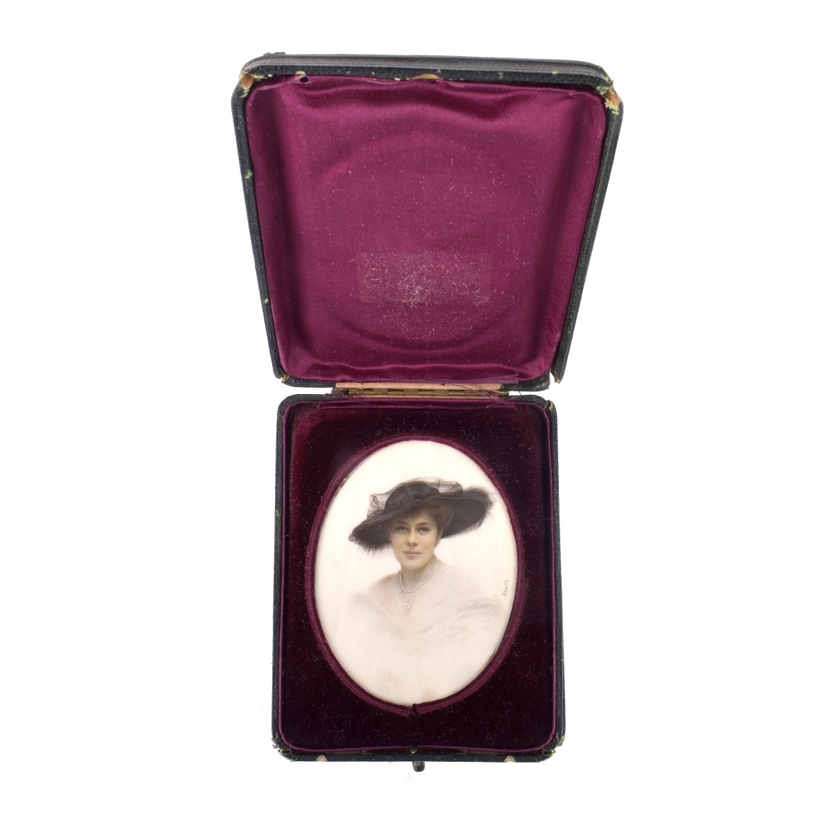 19th C. Miniature Ivory Portrait