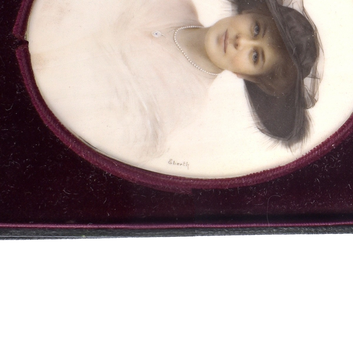 19th C. Miniature Ivory Portrait