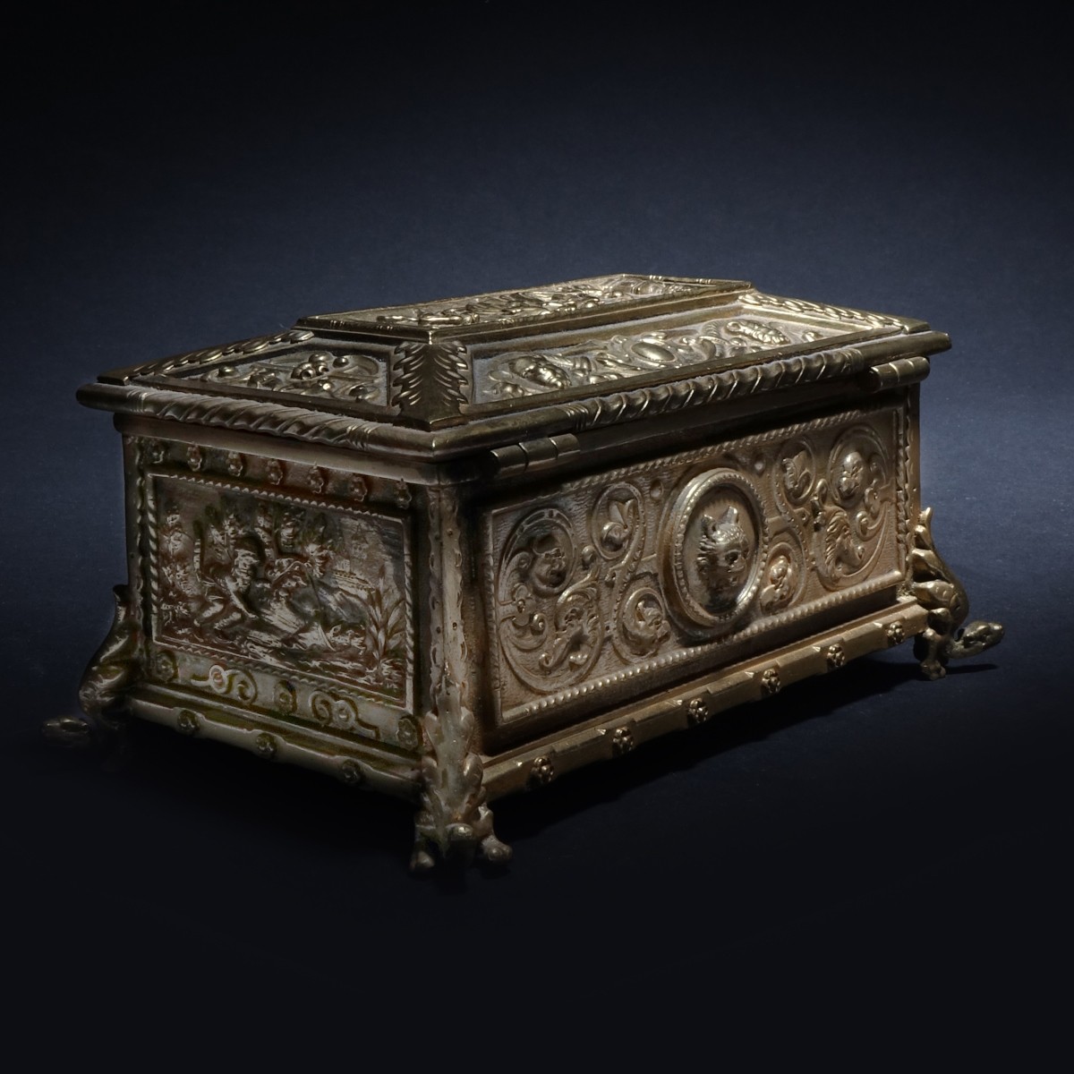 Antique Style Cast Bronze Box