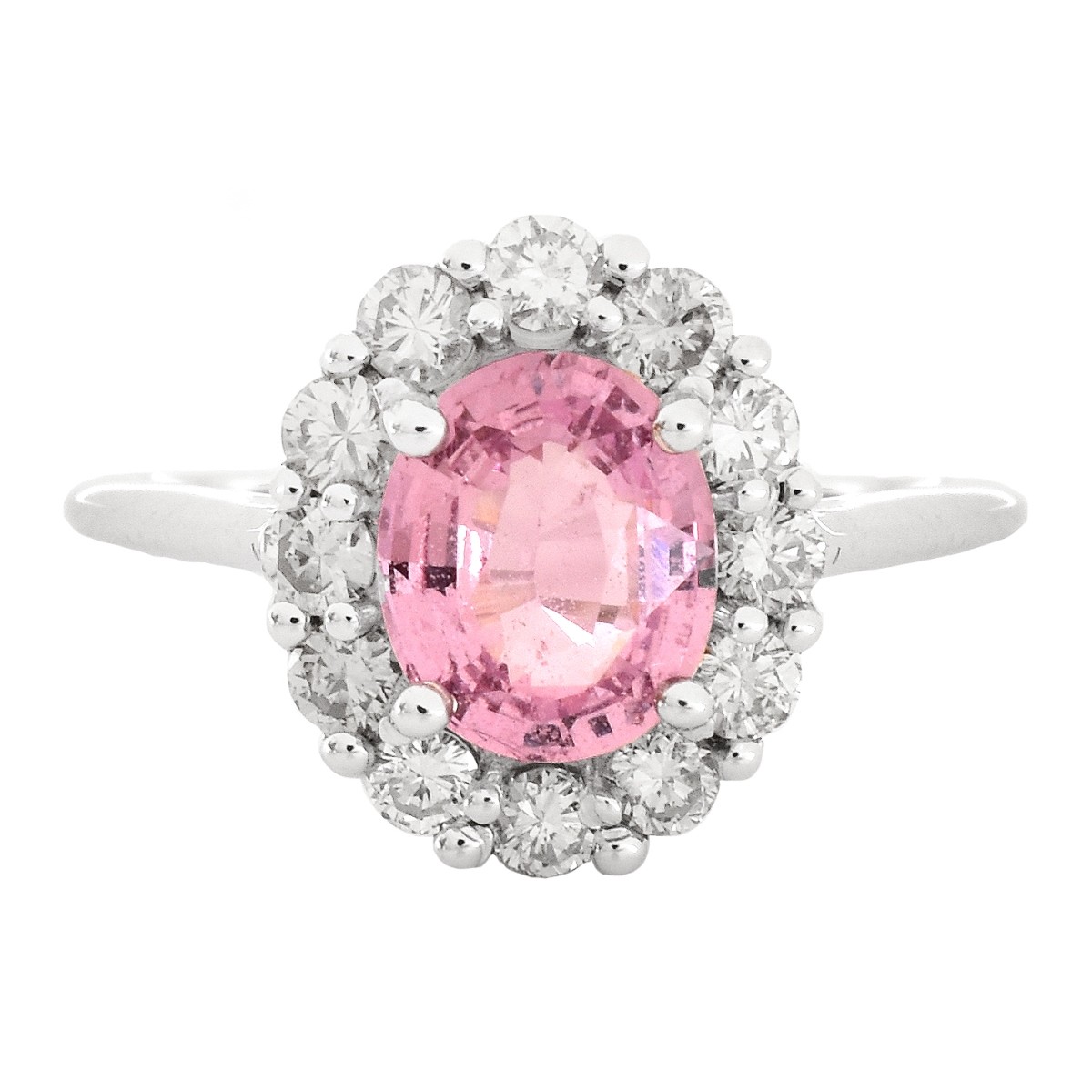 1.38 Carat Padparadscha Sapphire Ring