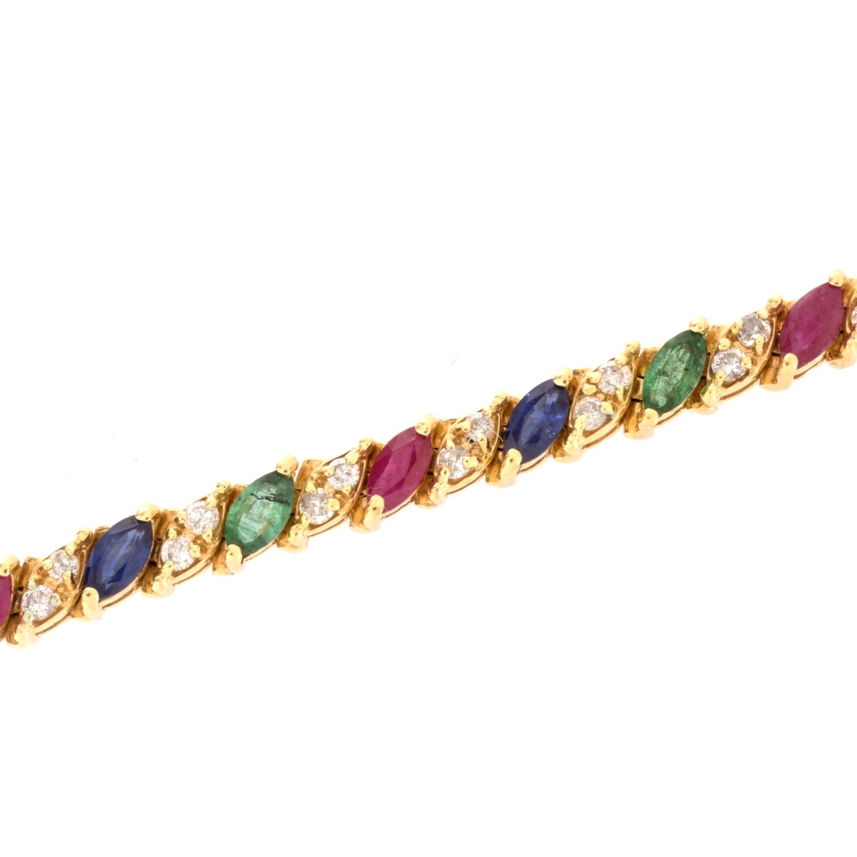 Multi Gemstone and 14K Tennis Bracelet