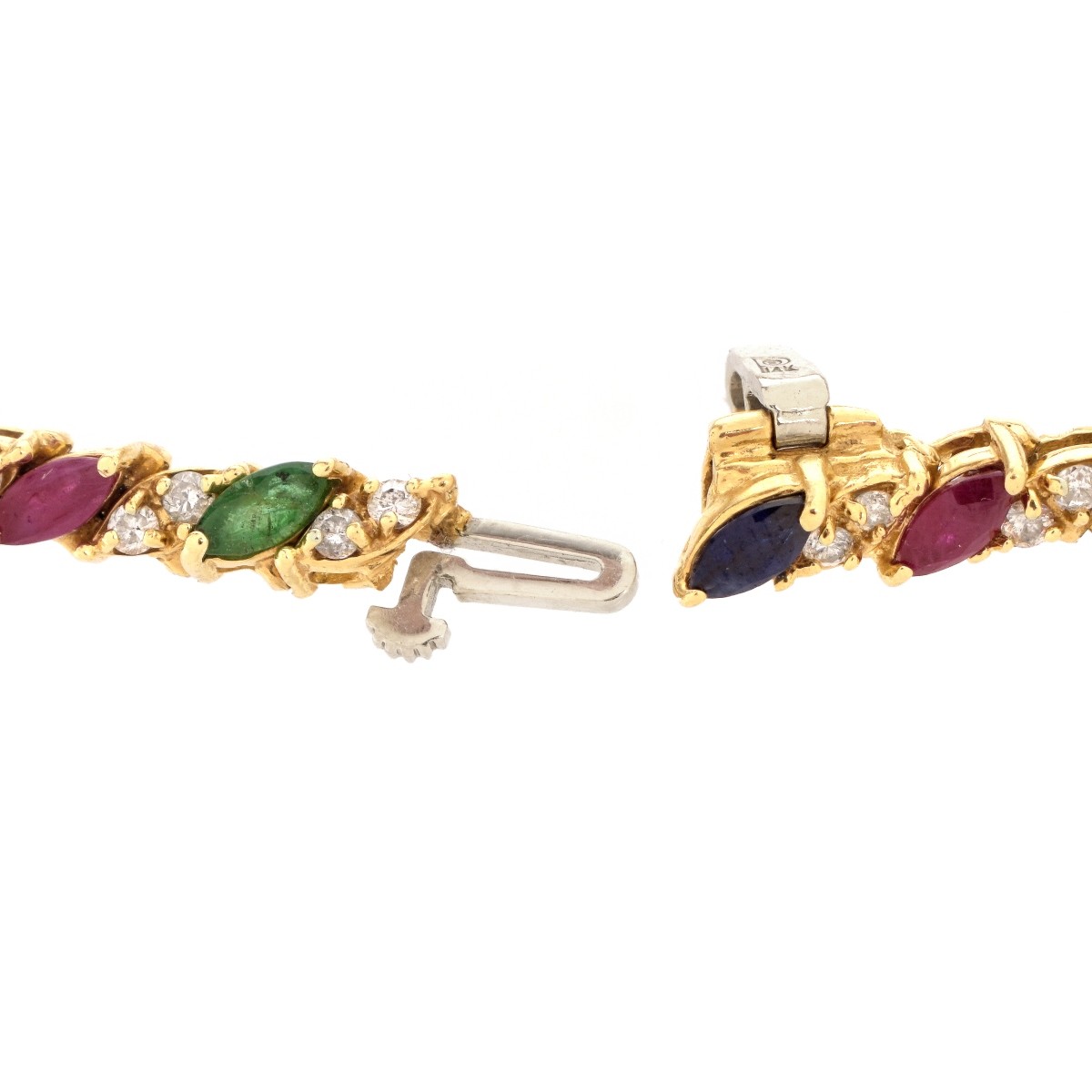 Multi Gemstone and 14K Tennis Bracelet