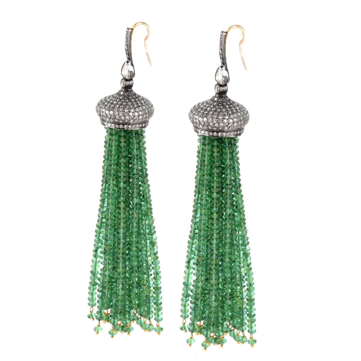 Emerald, Diamond and 18K Earrings