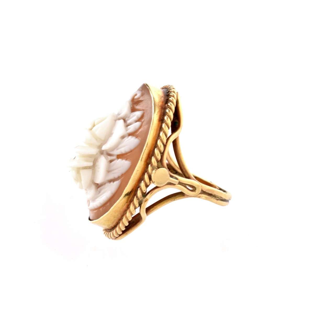 Shell Cameo and 14K Ring