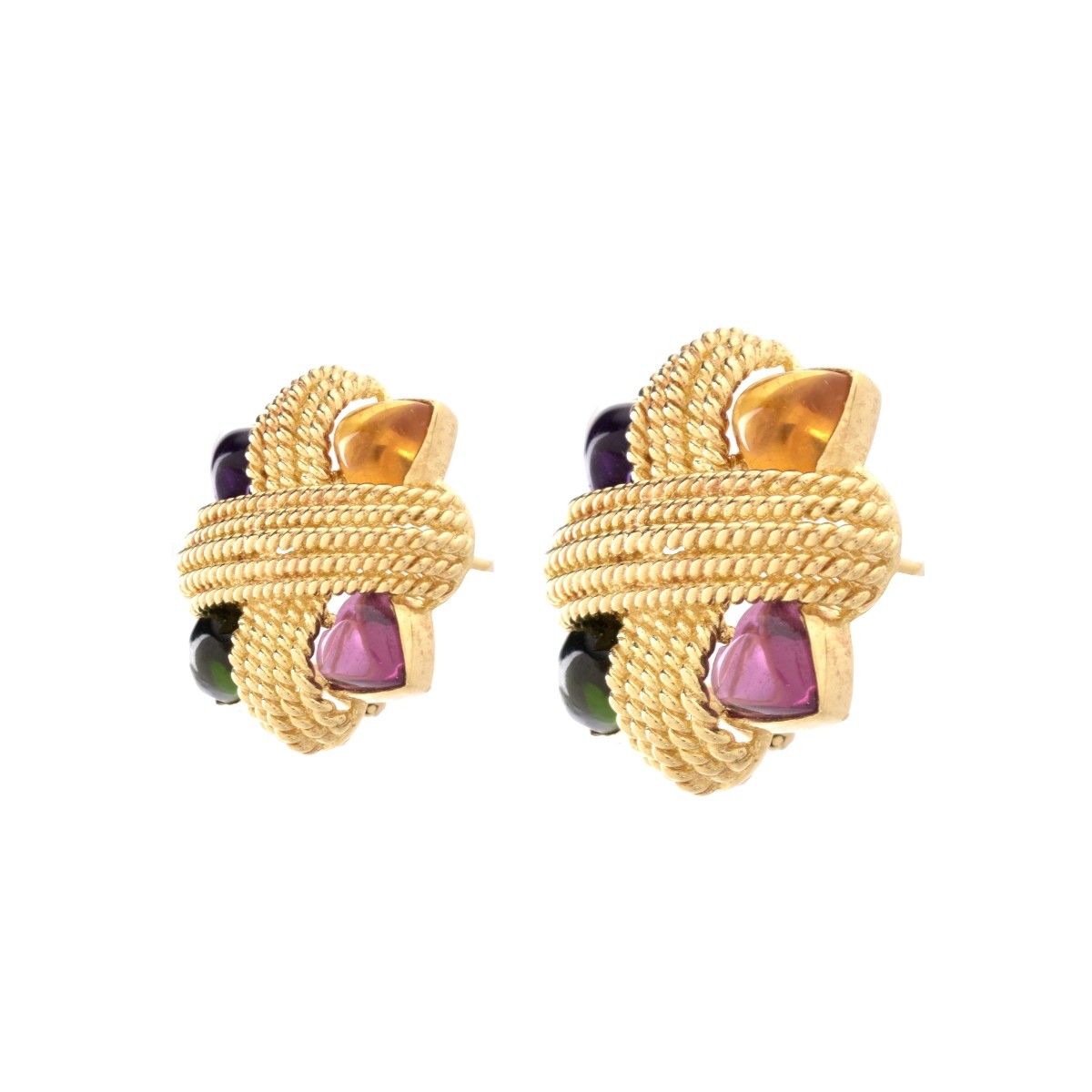 Gemstone and 14K Earrings