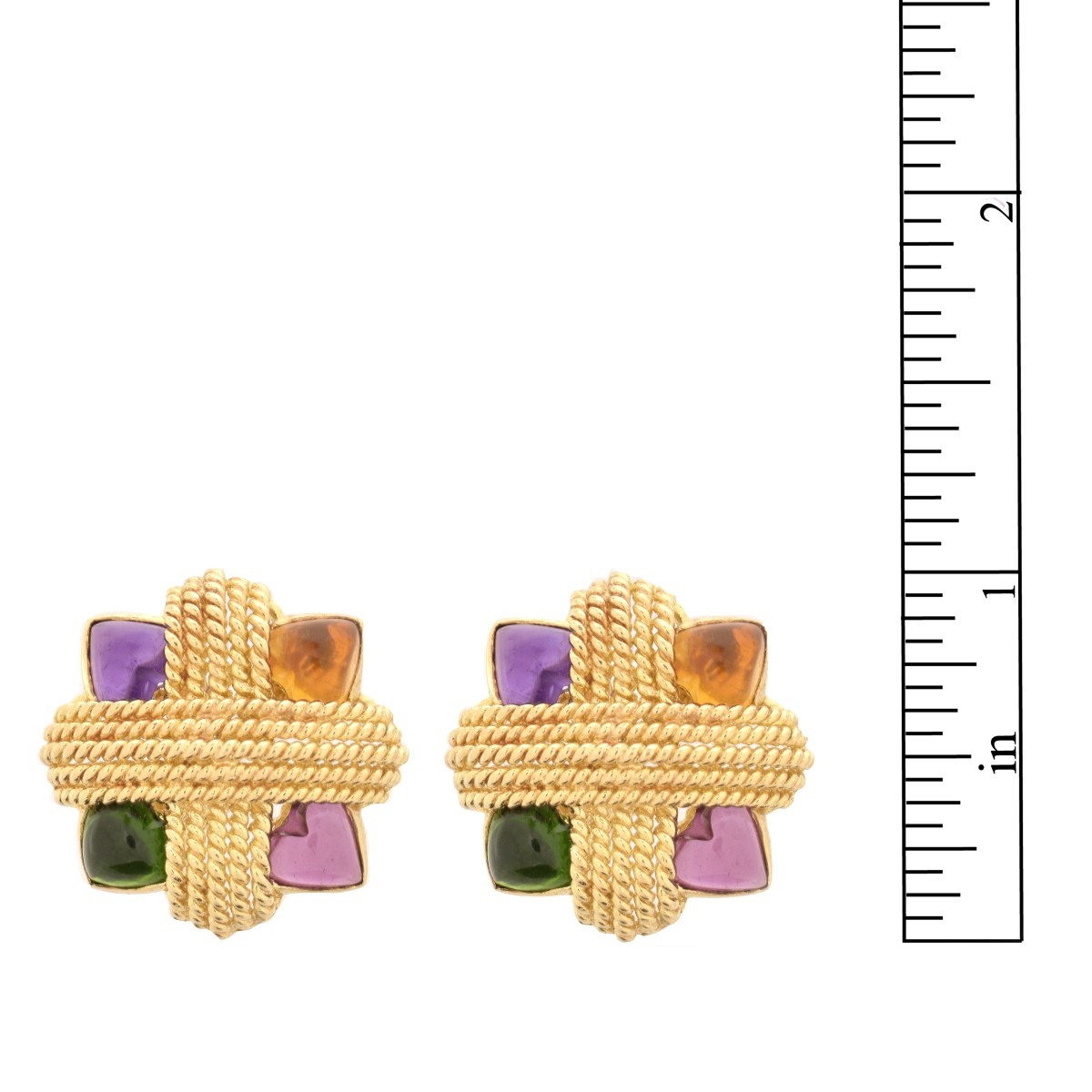 Gemstone and 14K Earrings