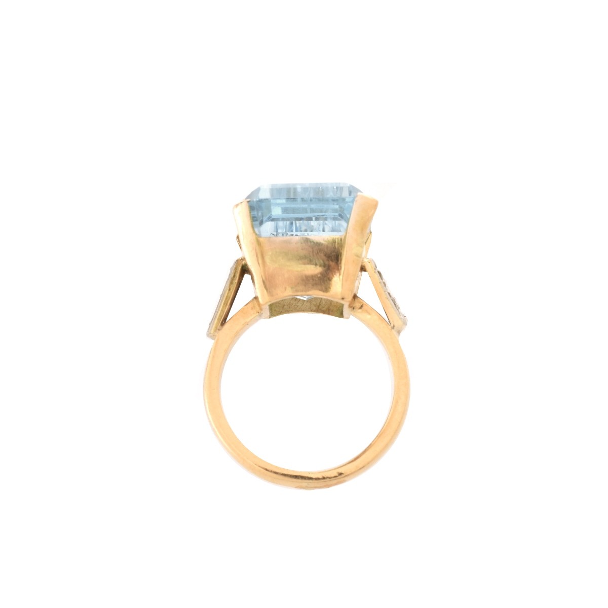 Aquamarine, Diamond and 14K Ring