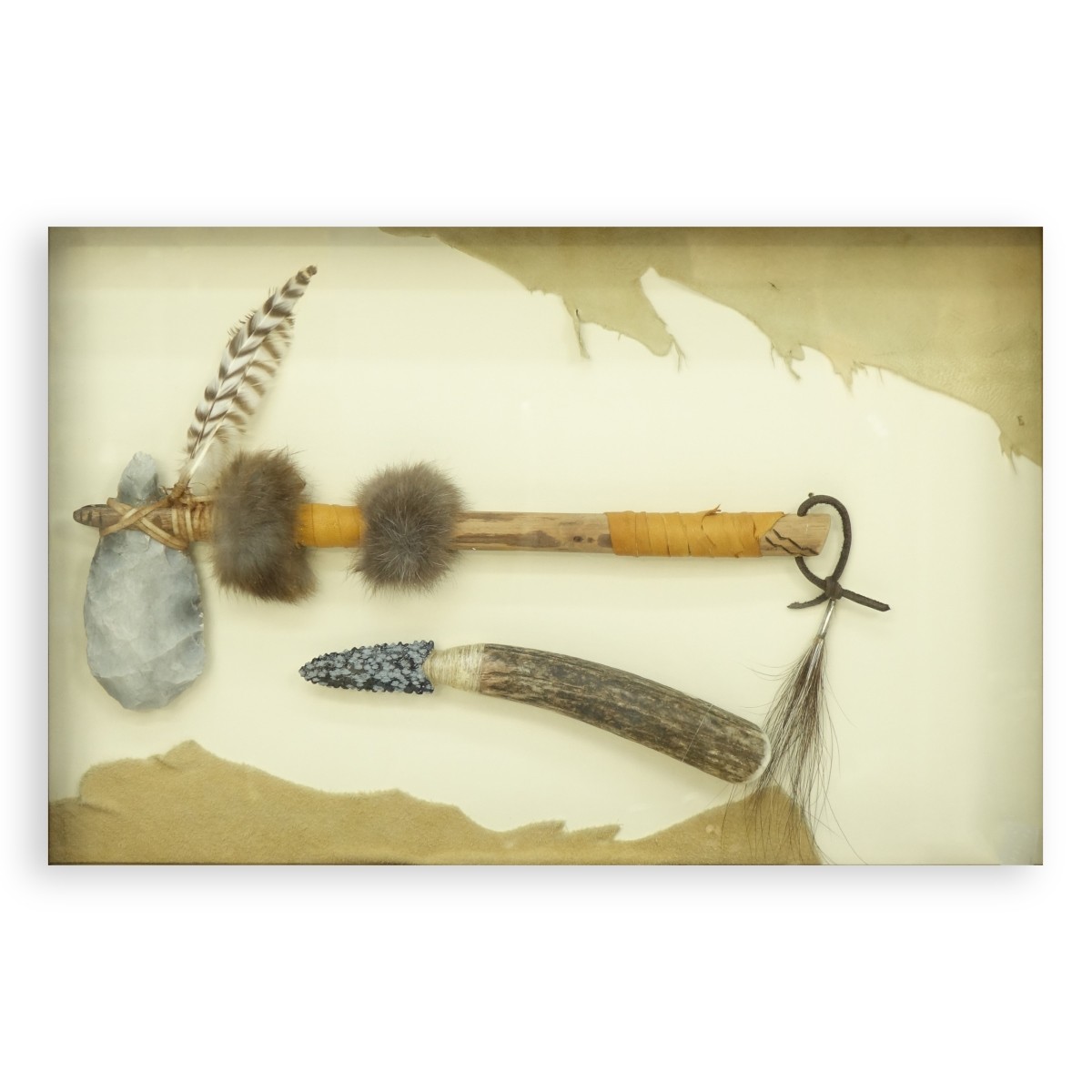 American Indian Shadowbox Tomahawk & Knife