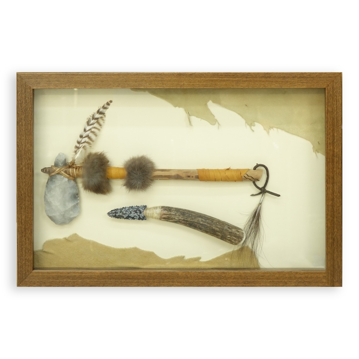 American Indian Shadowbox Tomahawk & Knife