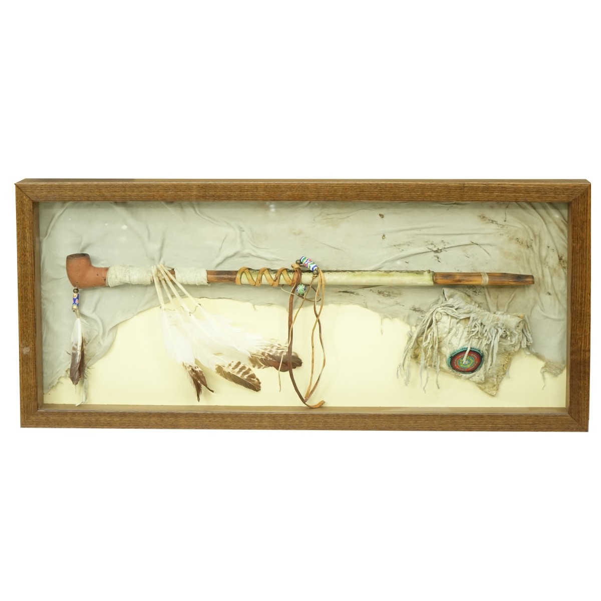 American Indian Shadowbox Peace Pipe