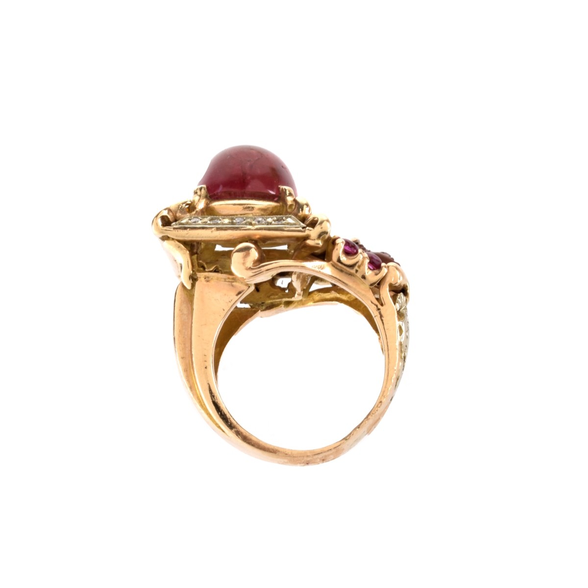 Tourmaline, Ruby and 14K Ring