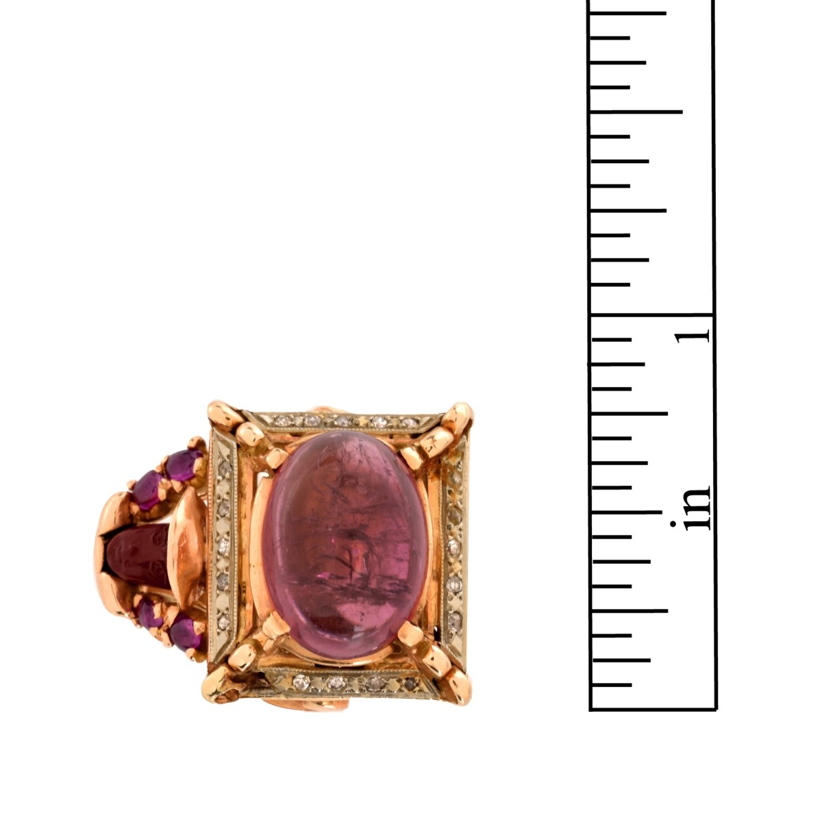 Tourmaline, Ruby and 14K Ring