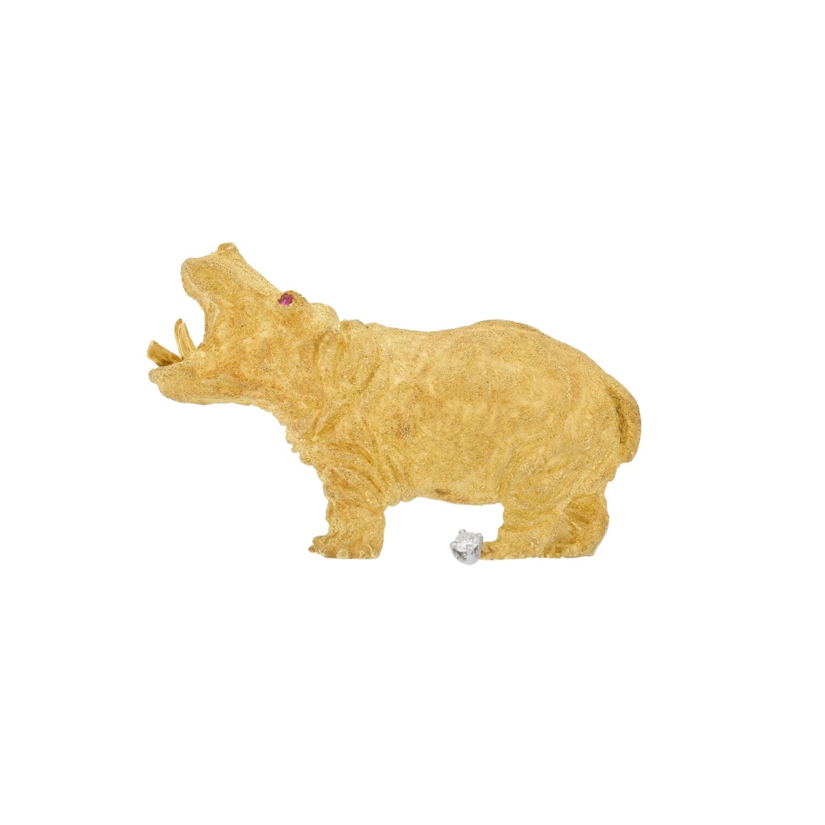 George Lederman 18K Hippo Brooch