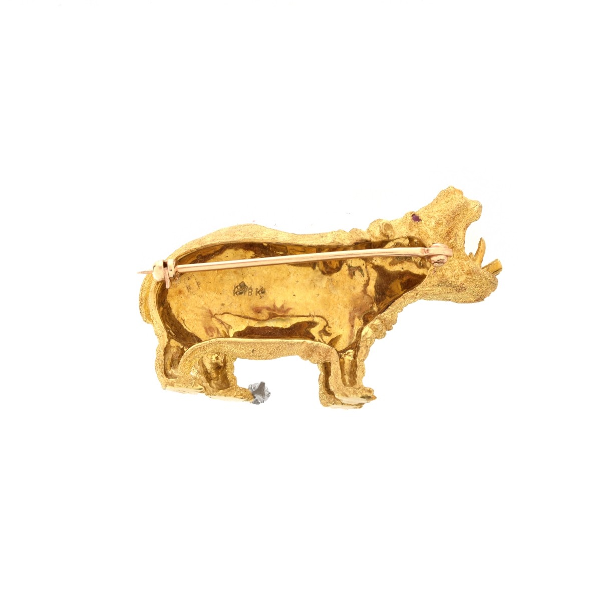 George Lederman 18K Hippo Brooch