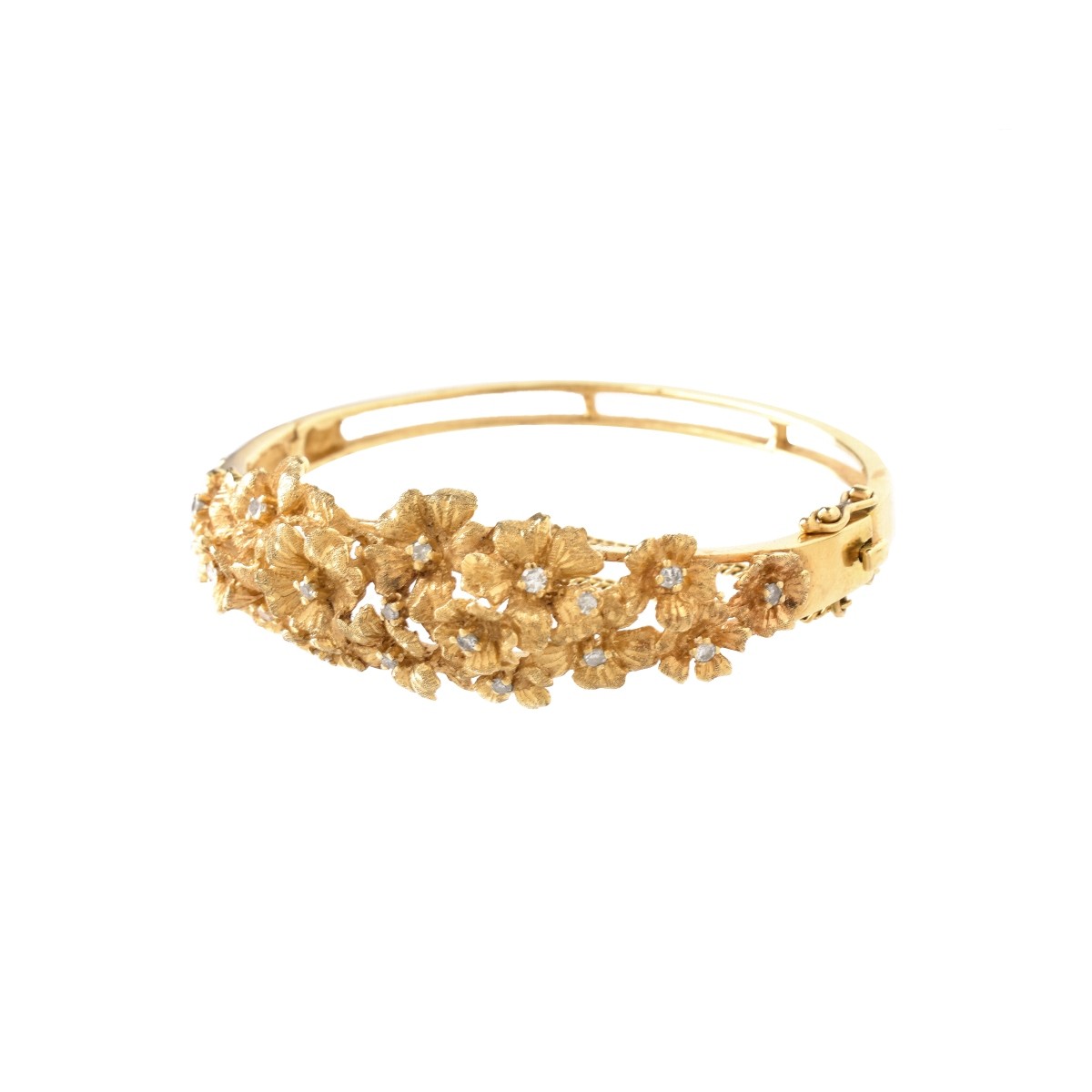 Diamond and 14K Bangle Bracelet