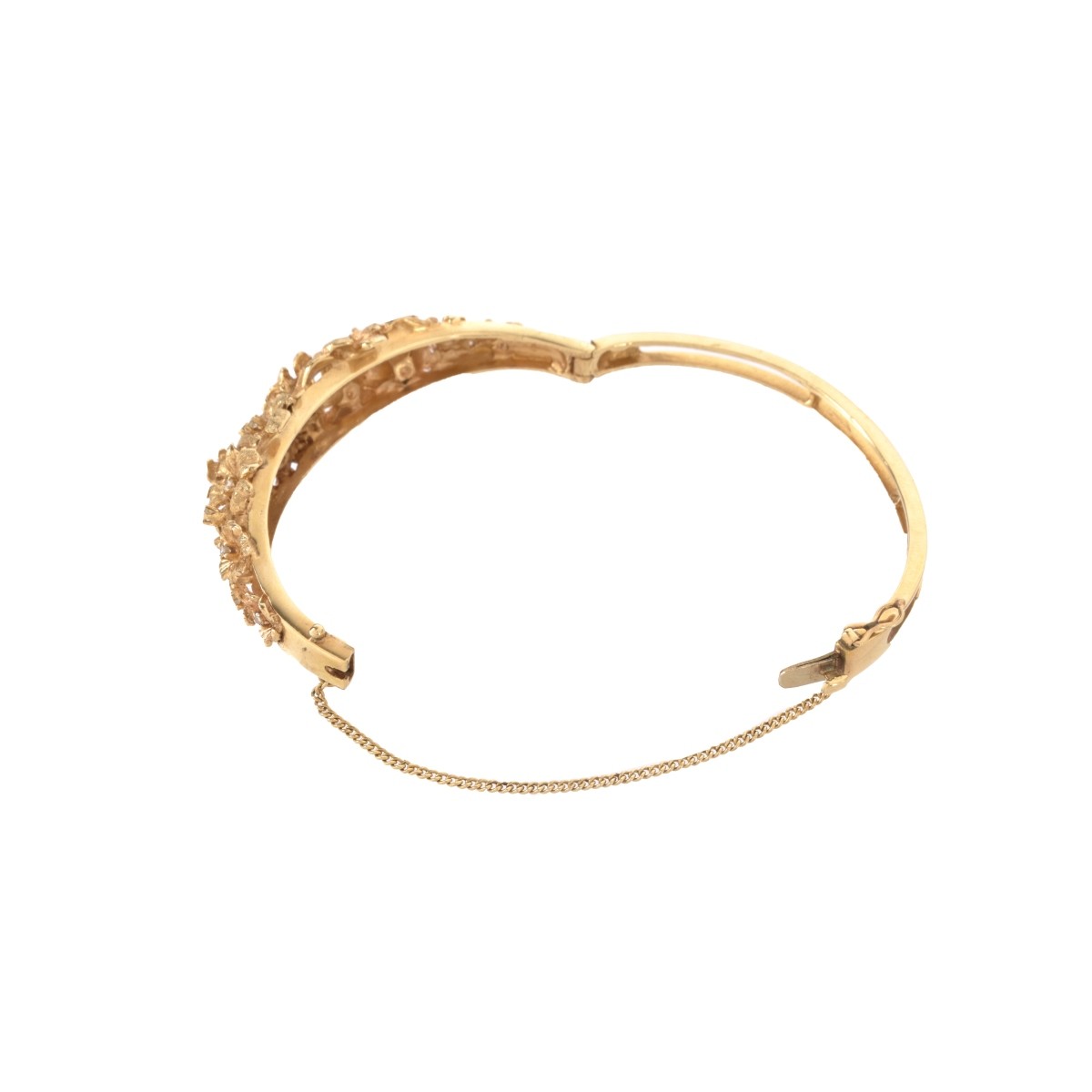 Diamond and 14K Bangle Bracelet