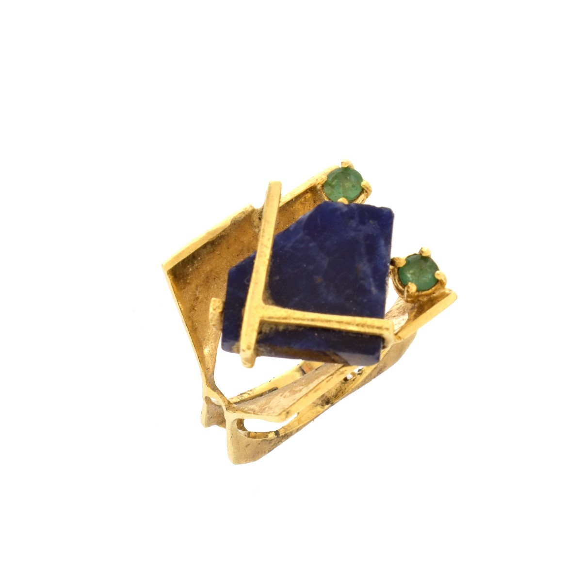 Lapis, Emerald and 18K Ring