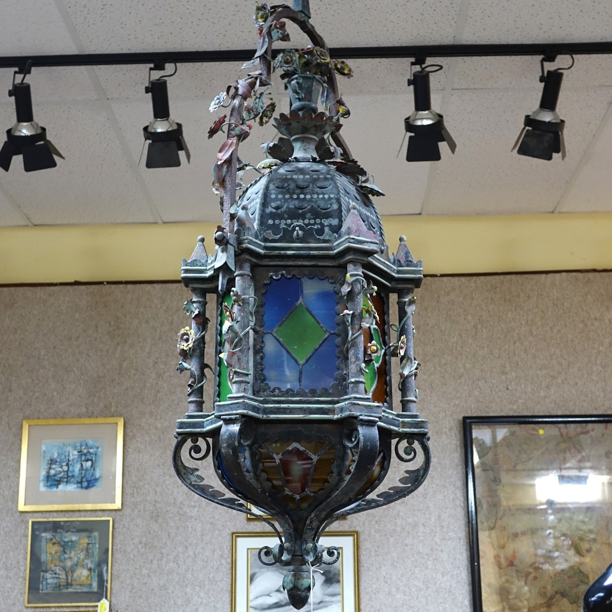 Early 20C Wrought Iron lantern