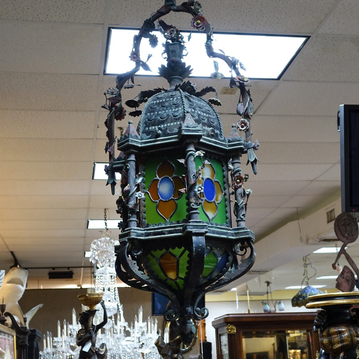 Early 20C Wrought Iron lantern