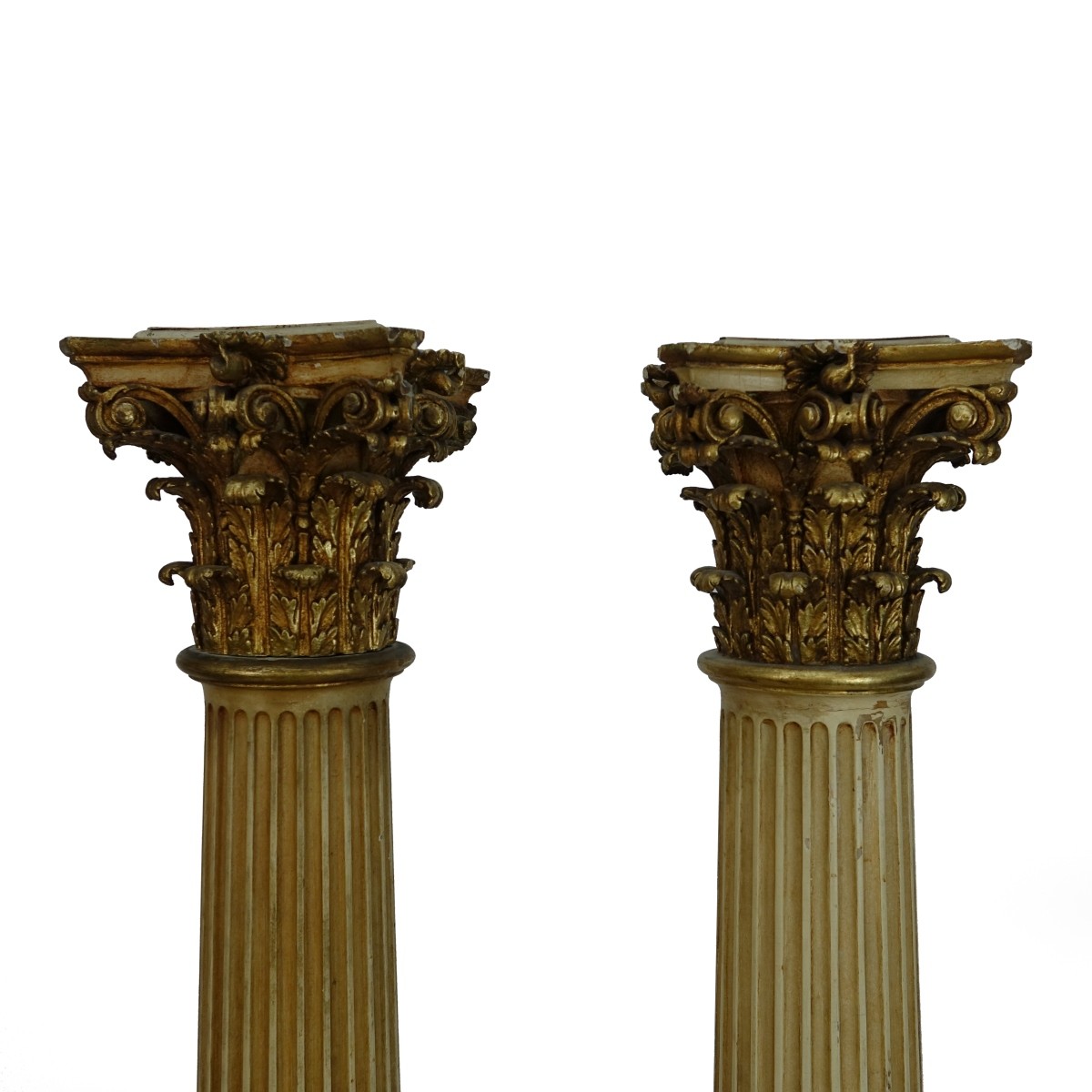 Pair of Large Giltwood Carved Columns