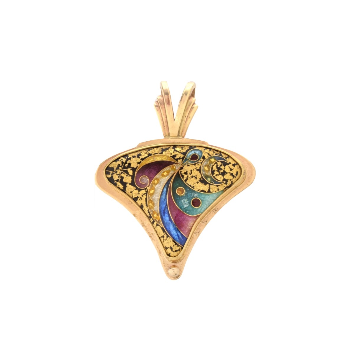 14K and Enamel Pendant