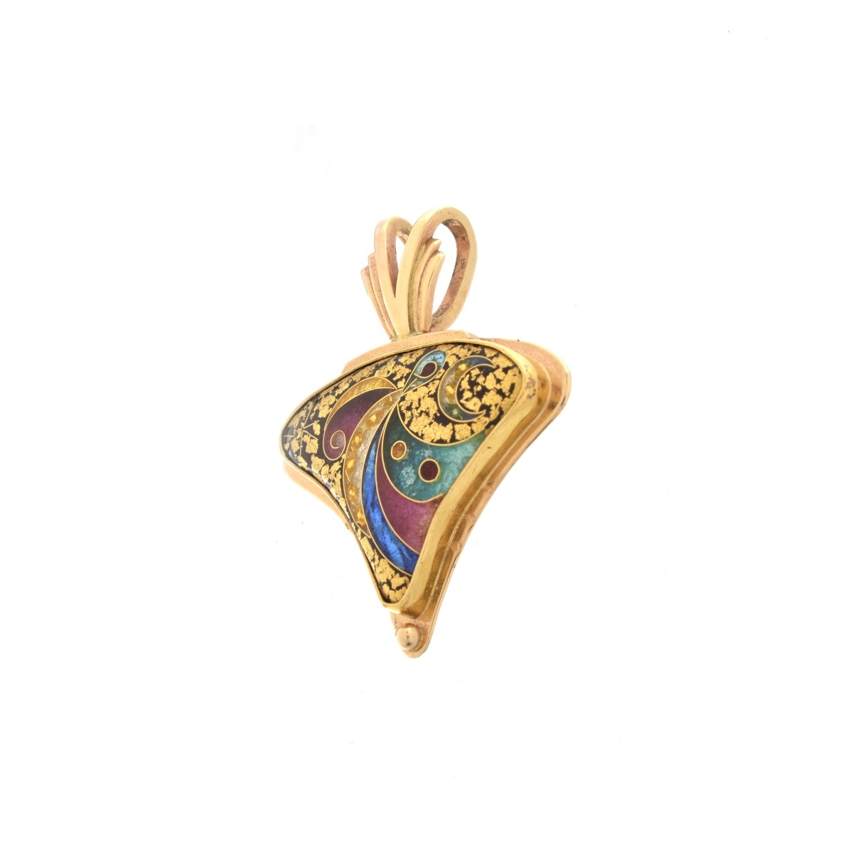 14K and Enamel Pendant