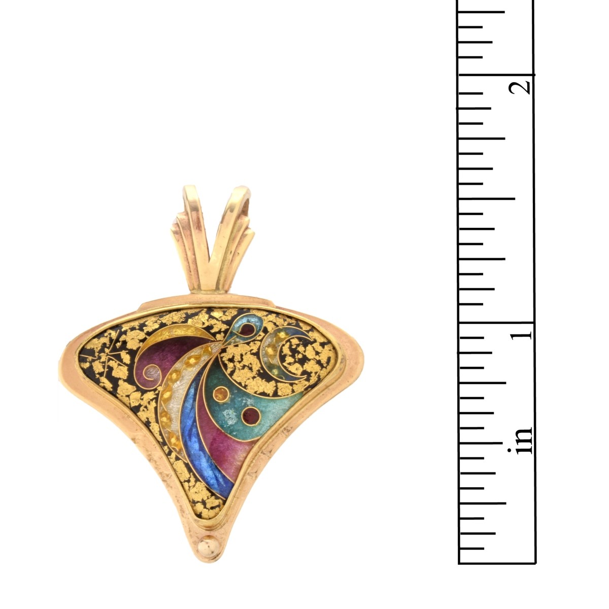 14K and Enamel Pendant