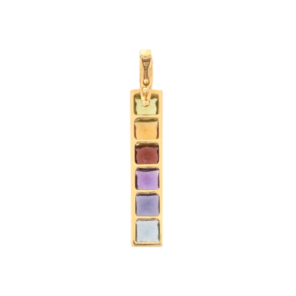 Multi Gemstone and 18K Pendant