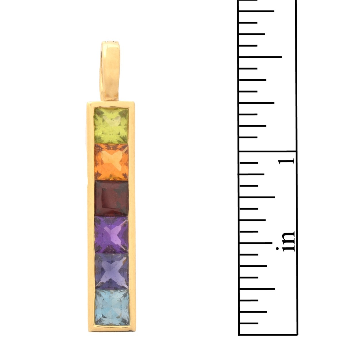 Multi Gemstone and 18K Pendant