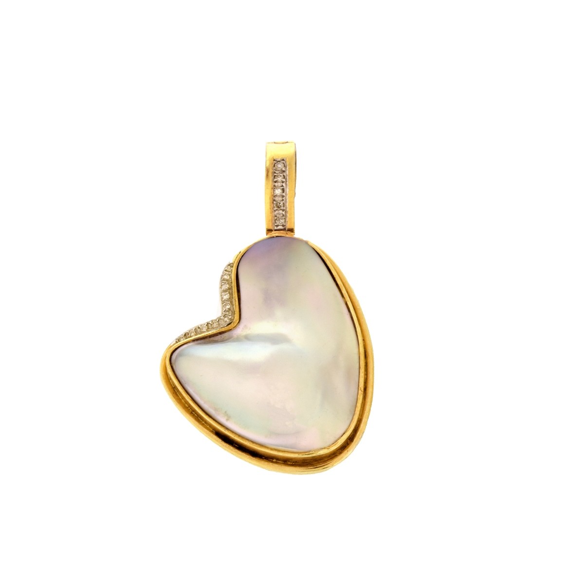 Mabe Pearl and 14K Pendant and Earrings