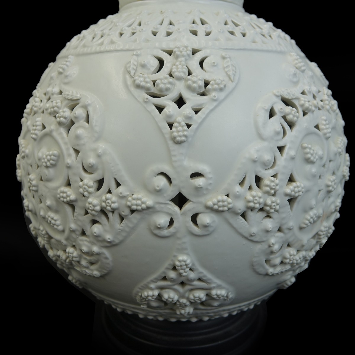 Lg Pr Porcelain Asian Reticulated Lamps