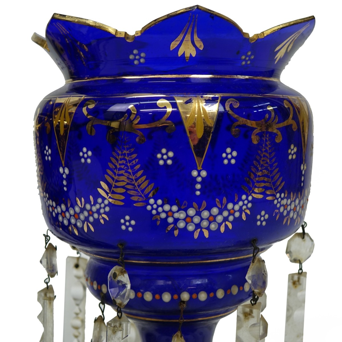 Pair of Cobalt Blue Lusters