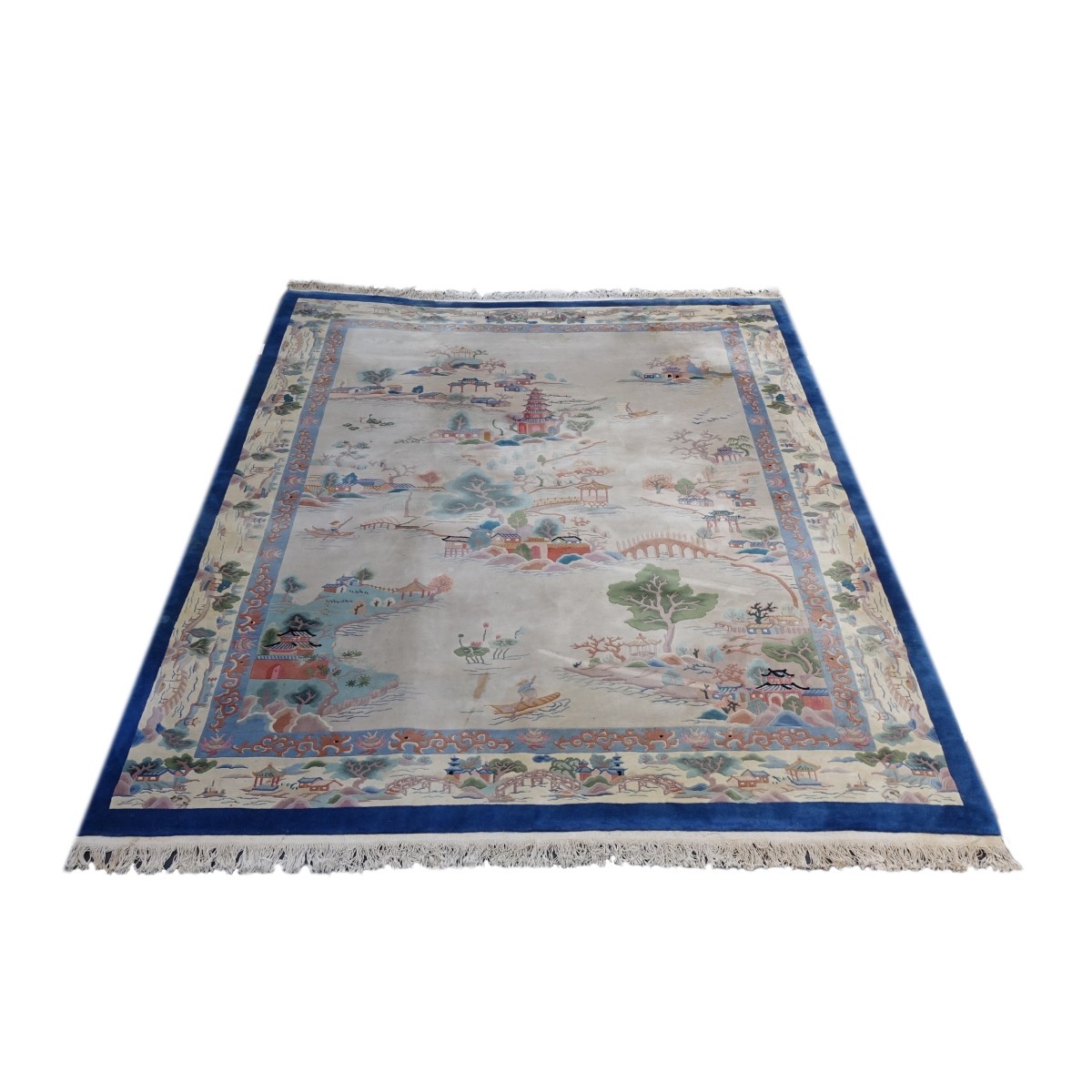 Large Chinese Scenic Wool Rug