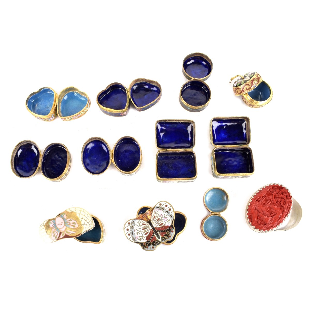 10 Cloisonne Pill Boxes