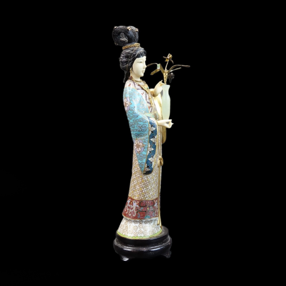 Chinese Cloisonne and Bone Geisha