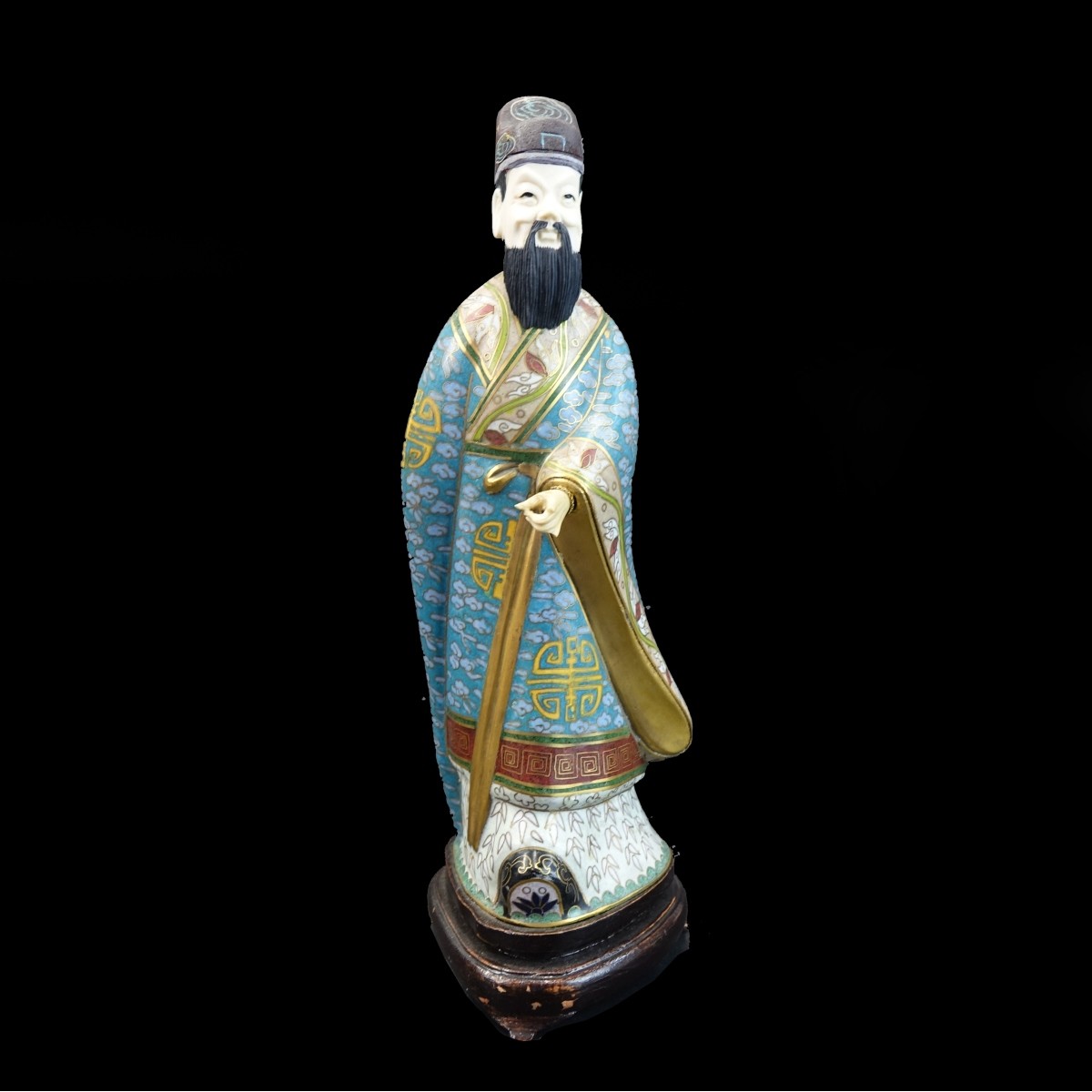 Chinese Cloisonne and Bone Emperor