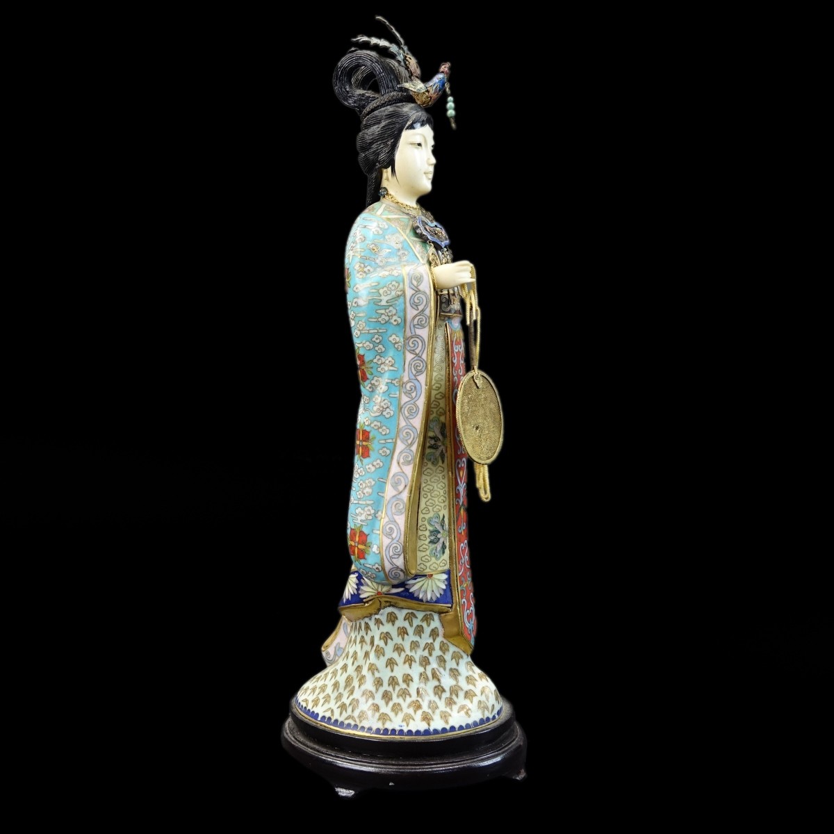 Chinese Cloisonne and Bone Geisha