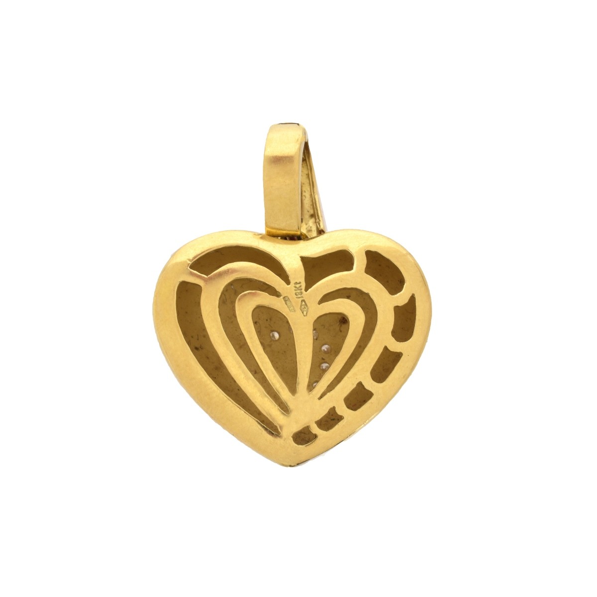 18K and Enamel Heart Pendant