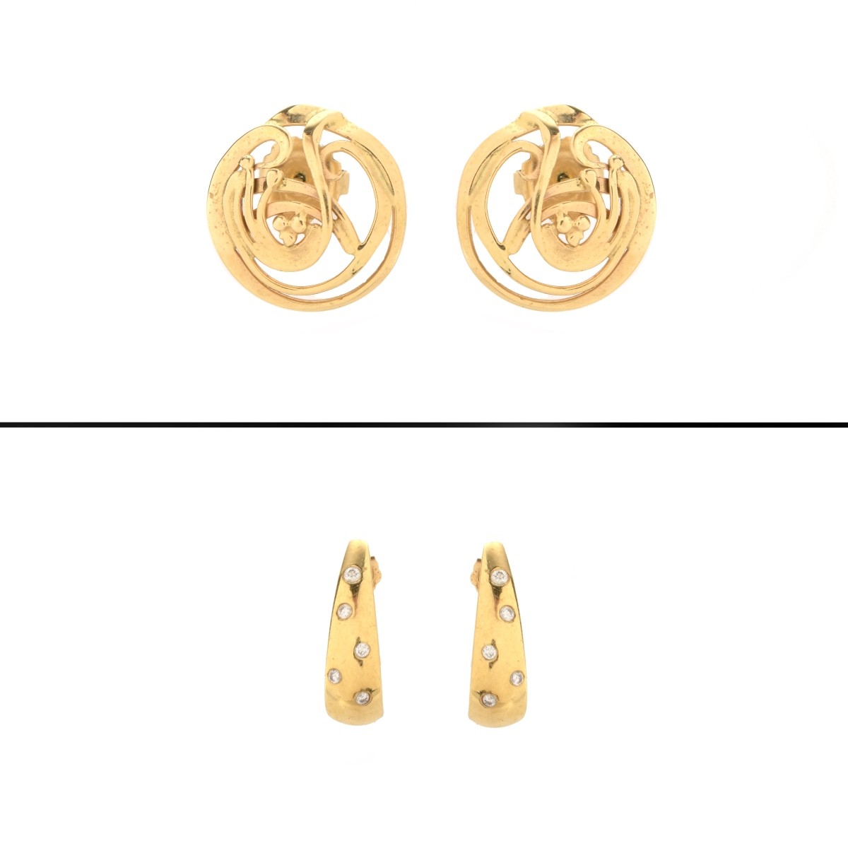 Two Pair 14K Earrings