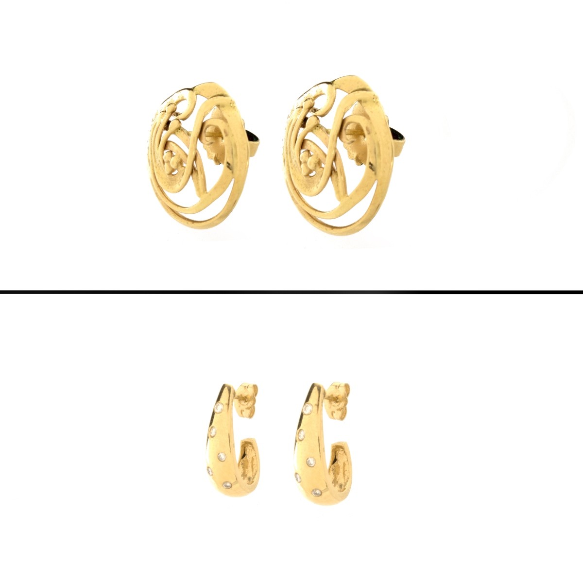 Two Pair 14K Earrings