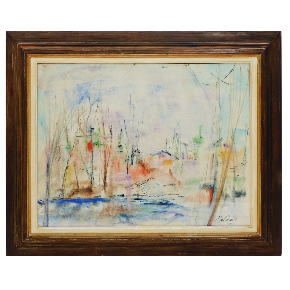 Mary Melikian (1927- ) Watercolor "Regatta"