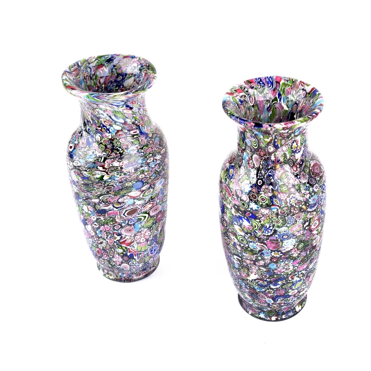 Pair of Clichy Millefiori Vases