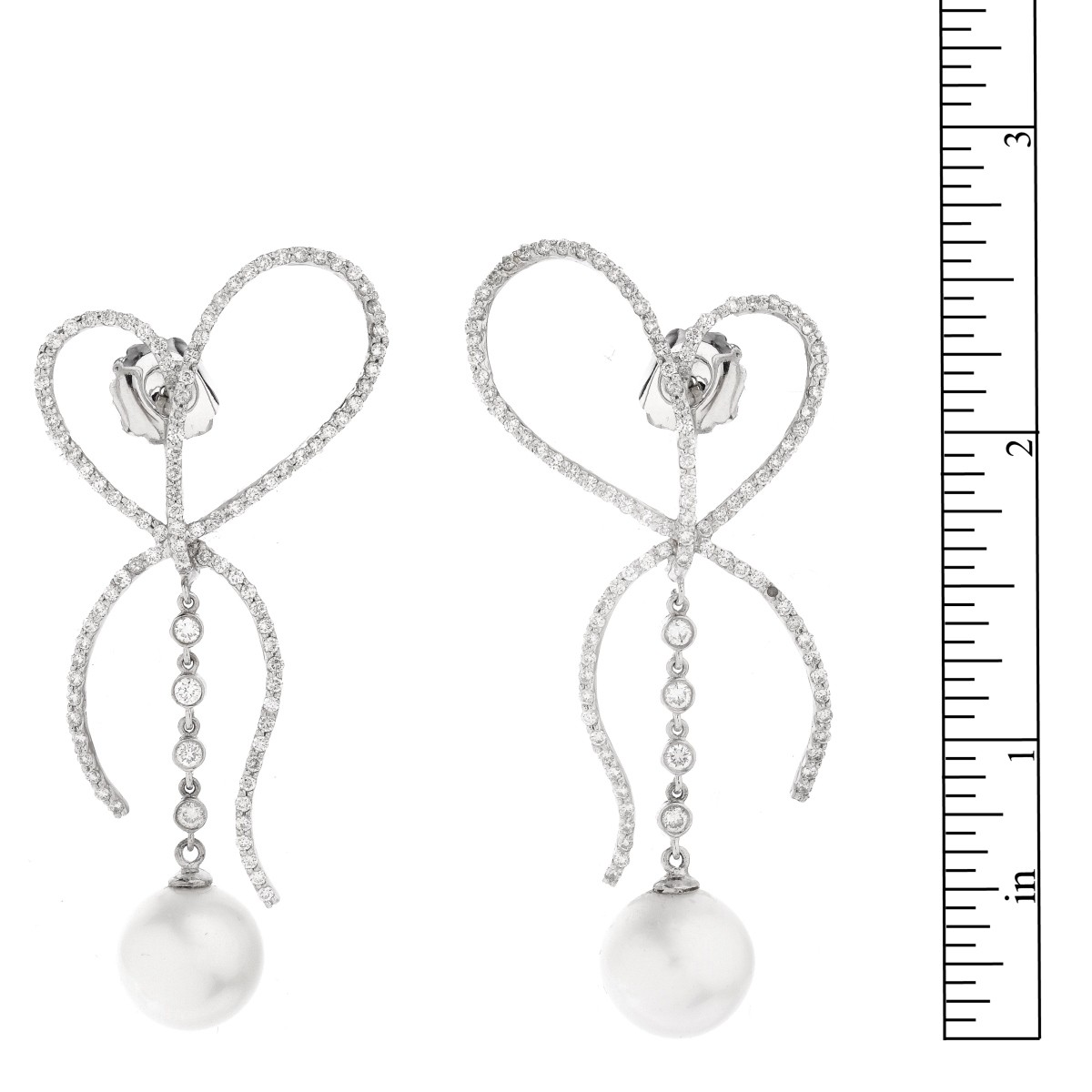 Diamond, Pearl and 18K Earrings