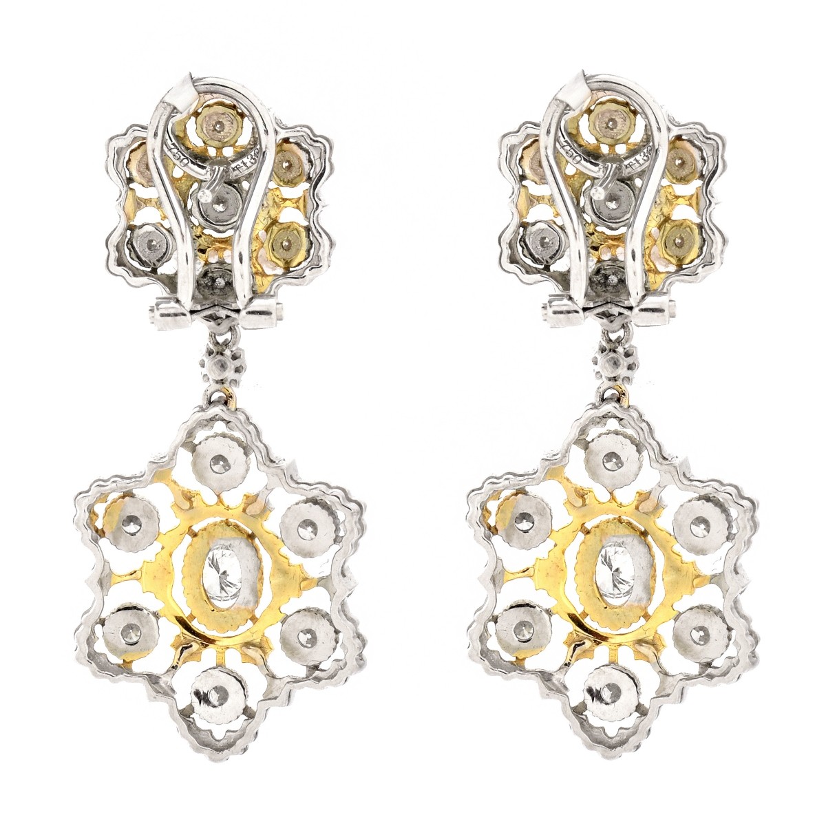 Diamond and 18K Earrings