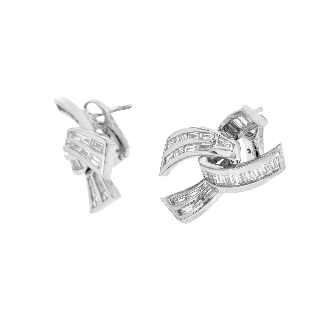 Diamond and Platinum Earrings