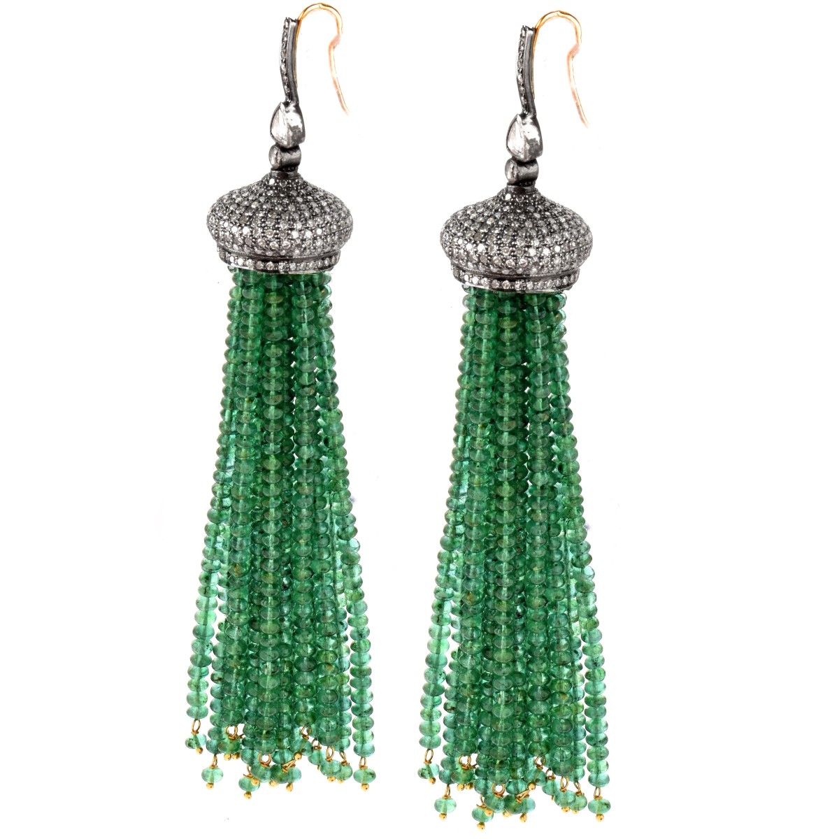 Emerald, Diamond and 18K Earrings