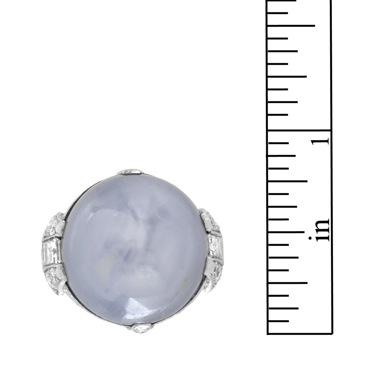 GIA Star Sapphire, Diamond and Platinum Ring