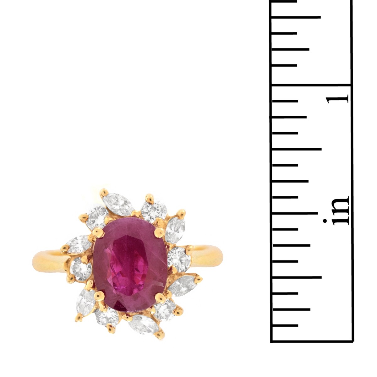 GIA Burma Ruby, Diamond and 14K Ring