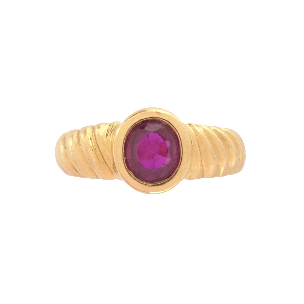 GRS Burma Ruby and 18K Ring