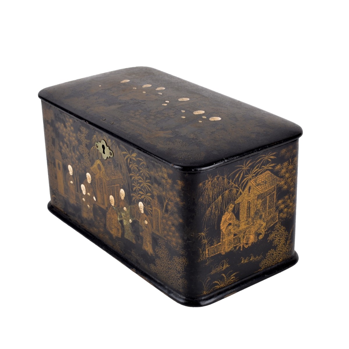 English Chinoiserie Tea Caddy